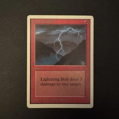 *** UNLIMITED Lightning Bolt *** MTG Magic Gathering 1993 VINTAGE FAST SHIP - Image 1 of 2