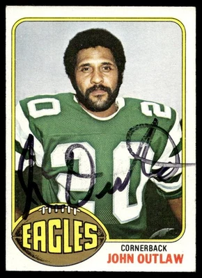 1976 Topps #181 John Outlaw Philadelphia Eagles SIGNED AUTO NO RESERVE! - Image 1 of 2