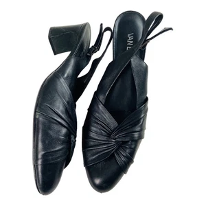 4093 Vaneli Damen-Pumps schwarz Leder geschlossene Zehe Fersenriemen US 11,5 Blockabsatz - Bild 1 von 6