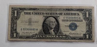 US One Dollar, 1957, Silver Certificate, Blue Seal  - Image 1 of 2