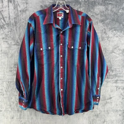 Brooks & Dunn Panhandle Slim Shirt Mens Large Sawtooth Pocket Diamond Pearl Snap - Image 1 of 4