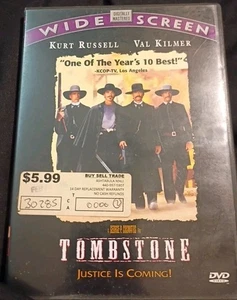 Tombstone DVD 1993 Kurt Russell, Val Kilmer, Sam Elliot, Bill Paxton - Picture 1 of 4