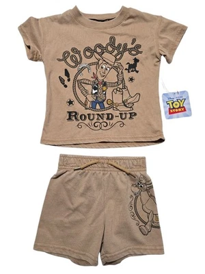 Новый Disney Toy Story деревянный Baby мальчиков 18 месяцев коричневый ковбой хлопок шорты комплект - Изображение 1 из 4