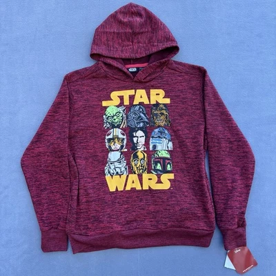 Sudadera con Capucha Star Wars Rojo Granate - Talla Juvenil M Yoda Luke Chewy Darth R2D2 Foto 1 de 4