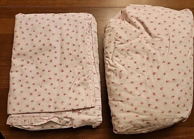 Simply Shabby Chic Mon Ami Twin Size Fitted/Flat Sheet Set Pink Floral Cottage  - Image 1 of 4