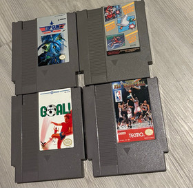 Lote de juegos Nintendo NES Top Gun Second Mission Mario/Duck Hunt Goal! Tecmo NBA