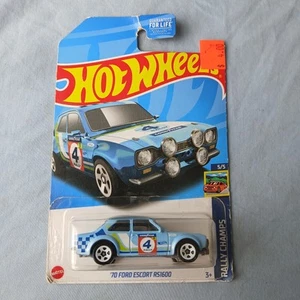 Ford Escort RS1600 244/250*azul* Rally Champs 5/5 Hot Wheels '70 - Imagen 1 de 2