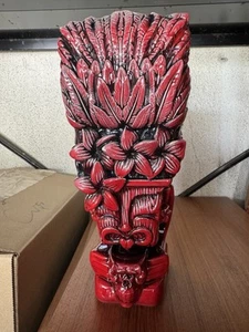 Tiki Bauer Pottery “Queen Towanda 2.0” Red Glaze #27/75 w/COA by Denise Saffren - Picture 1 of 7