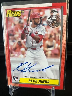 Rece Hinds 2025 Topps Series One 35th Anniversary Auto Cincinnati Reds - Image 1 of 2