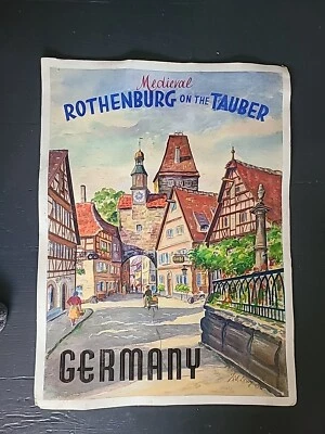 Rothenberg Germany Travel Poster Original Painting 1959 Ted Lewy Watercolor - Image 1 of 3