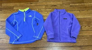 Columbia & The North Face Fleece Jacket Youth Girls Toddler Size 4T Purple LOT 2 - Picture 1 of 5
