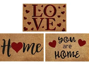 Printed Coir Doormat Welcome Mat Outdoor Beautiful Valentine Love 18"x28" - Picture 1 of 28