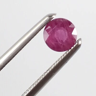 Natural 0.34 carat 4.0 mm Round Red Purplish Color Ruby Loose Gemstone, L11 - Image 1 of 4