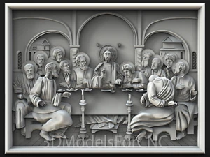 3D Model STL File for CNC Router Laser & 3D Printer The Last Supper 5 - Picture 1 of 1