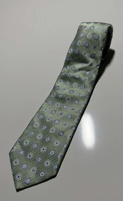 Corbata para hombre Hugo Boss 100 % seda hecha en Italia geométrica azul/verde/blanco Foto 1 de 4