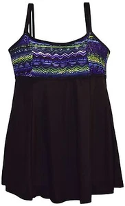 Neu NWSC Damen Übergröße U-Ausschnitt Badekleid Badeanzug 18 20 W blau Tribal - Bild 1 von 2