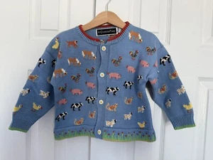 Christine Foley Sweater Childrens Size 2/4 Modal Cotton Farm Animals - Picture 1 of 6