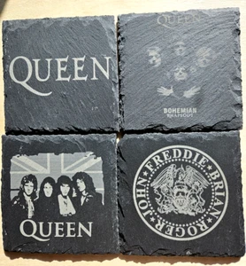 Set of 4 Queen slate coasters, Rock, Freddie Mercury, home, garden, music, drink - Picture 1 of 5