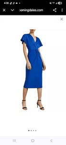 Ted Baker Ellame Twist Front Sheath Dress in Royal, NWOT, SZ 1/US 4, - Picture 1 of 14
