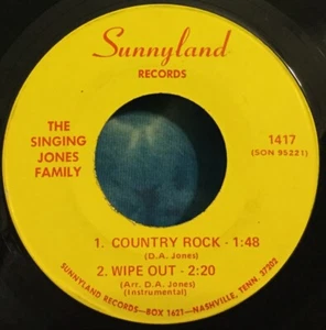 The Singing Jones Family EP Country Rock SUNNYLAND RECORDS Wipe Out RARE - Picture 1 of 4