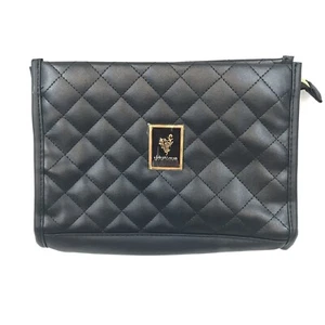 Younique 2018 Black Quilted Handbag Purse Clutch Makeup Bag Gold Tone Chain - Picture 1 of 5