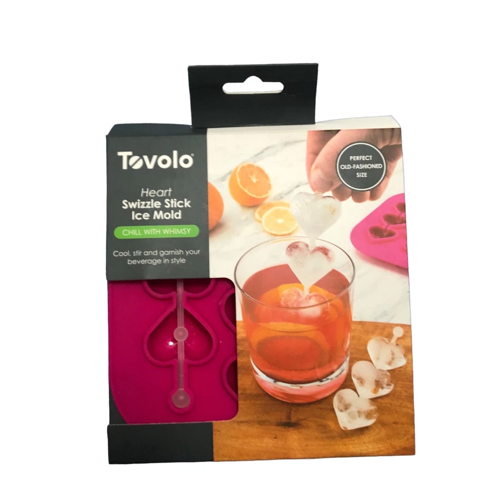 Bandeja para cubitos de hielo molde de hielo Tovolo HEART Swizzle Stick - NUEVA - ¡Tamaño antiguo! Foto 1 de 4