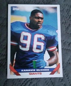 1993 Topps Football Card #452 Kanavis McGhee - New York Giants - Picture 1 of 2