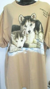 Adult XL Tan Short Sleeve Graphic Nebraska Mahoney Park Wolf T-Shirt By Habitat - Picture 1 of 7