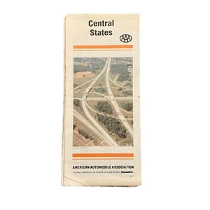 Vintage Road Map Central States United States 1980 AAA - Picture 1 of 7