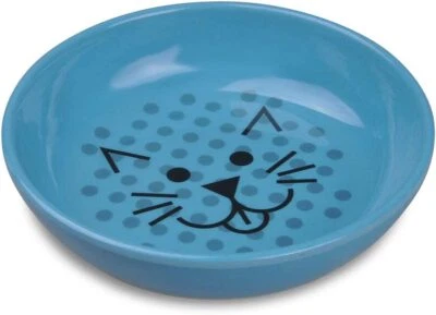 Van Ness Pets EcoWare amigable con bigotes cuenco para gatos plato ancho plato para gatos 8 OZ azul Foto 1 de 4