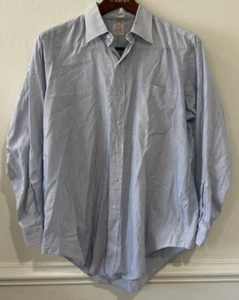 Camicia Brooks Brothers manica lunga blu con bottoni taglia 16 1/2 -2 - Foto 1 di 3