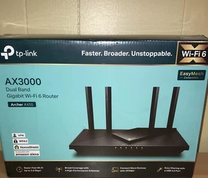 **NEW - TP-Link AX3000 Dual Band Gigabit Wi-Fi 6 Router, Archer AX55 - Photo 1/8