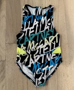 Stella McCartney Girls Neon Logo Swimsuit Size 4 - Picture 1 of 3