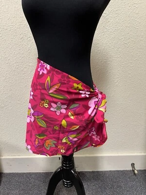 VTG Y2K Victoria Secret Pink Floral Stretch Sarong Cover Up Small Swim Beach - Image 1 of 4