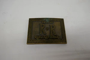 NOS Canadian R&R Whisky Rich & Rare Whisky Belt Buckle Made In USA - Picture 1 of 4