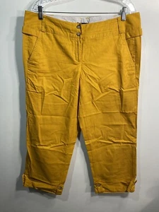 lands end womens golden yellow carpi pants size 12 - Picture 1 of 5