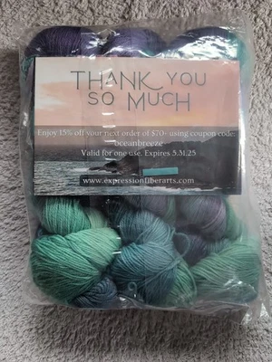 Serenity From Expression Fiber Arts. Superwash Merino/Mulberry Silk/Baby Alpaca - Image 1 of 4