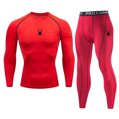 2 Piece set Gym Compression Set Men's Long Sleeve Sports Suit, Running, Gym. - Image 1 of 4