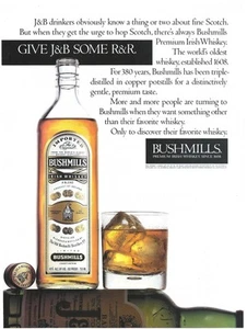 Vintage Print Ad Bushmills Irish Whisky - Give J&B Some R&R - Nov 1989 - Bild 1 von 5
