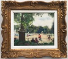 tableau peinture Jules René Hervé - le Grand bassin des Tuileries Paris