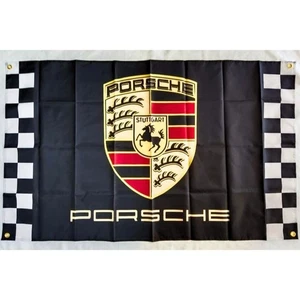[New] Porsche Flag Banner Poster Tapestry Promotional Item Black - Bild 1 von 1