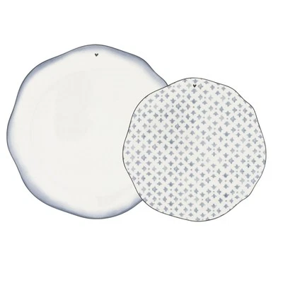 12er Set Teller Iris Blue 2 Speise- und Frühstücksteller Bastion Collections - Bild 1 von 4