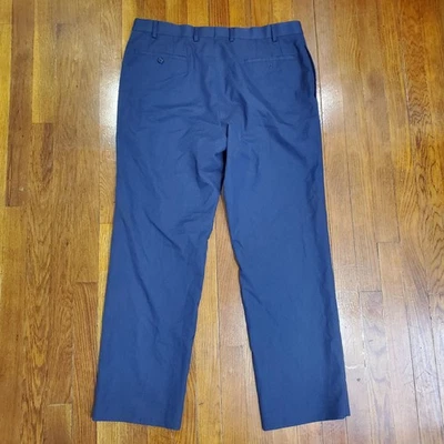 Ralph Ralph Lauren Pantalones Para Hombre 36x30 Azul Marino Calce Ajustado Elastizado Vestido Frente Plano Foto 1 de 4