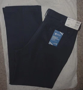 HAGGAR Mens PERFORMANCE STRIA NAVY STRAIGHT SLACKS/Dress Pants~Size 38 x 32~NEW - Picture 1 of 4