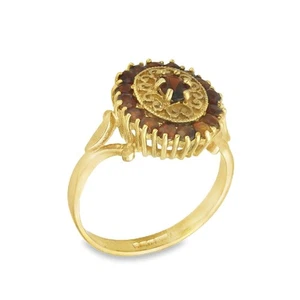 Ring 9 kt Gelbgold Granatrad Stil - Größe L1/2 - 14 mm - Bild 1 von 4