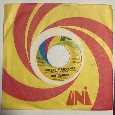 Neil Diamond / Sweet Caroline / 1969 1st pressing / US UNI sleeve & 45rpm NM- - Image 1 of 4