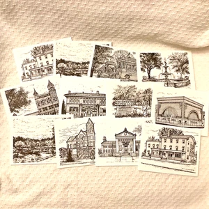 Owatonna MN Minnesota Notecard Set di 12 Daniel Fichte Made in USA - Foto 1 di 4