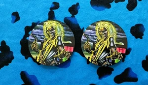 IRON MAIDEN - ASESINOS - PAR DE POSAVASOS REDONDOS IMPRESOS - Imagen 1 de 2