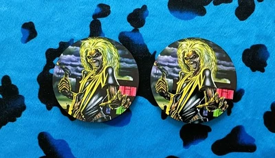 IRON MAIDEN - KILLERS -  PAIR OF PRINTED ROUND COASTERS - Image 1 of 2