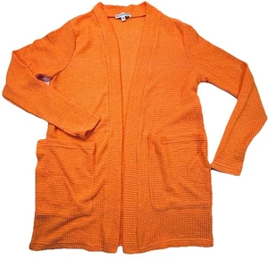 Blakeley Women Cardigan Open One Size Tangerine Orange Thumb Holes Pockets New - Picture 1 of 13